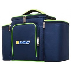 BOLSA TÉRMICA BAG NEW (4 REFEIÇÕES) AZUL MARINHO COM VERDE - BAG NEW