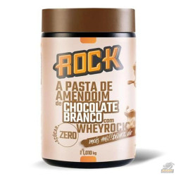 PASTA DE AMENDOIN WHEY ROCK (1KG - CHOCOLATE BRANCO C/WHEY) - ROCK