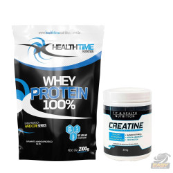 COMBO WHEY PROTEIN 100% (2,1KG) + CREATINA 300G FHT - HEALTH TIME