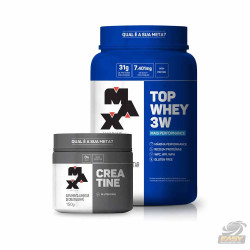 COMBO TOP WHEY 3W 900G + CREATINA 150G - MAX TITANIUM 