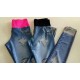 Calça Legging Jeans ( Detalhes Rosa) - Garota Elétrica