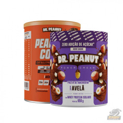 KIT PEANUT COFFEE MOCACCINO (250G) + PASTA DE AMENDOIM C/ WHEY SABOR AVELÃ (650G) - DR. PEANUT