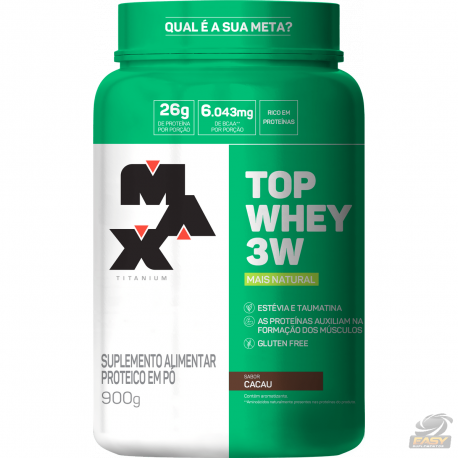 TOP WHEY 3W MAIS NATURAL (900G) - MAX TITANIUM