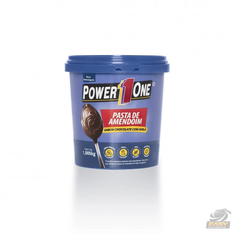 PASTA DE AMENDOIM CHOCOLATE COM AVELÃ (1KG) - POWER 1ONE