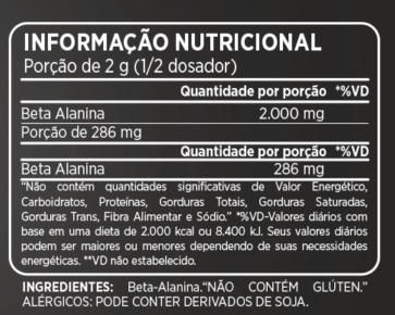 BETA ALANINA 200g (150g + 50g GRÁTIS) – ATLHETICA NUTRITION