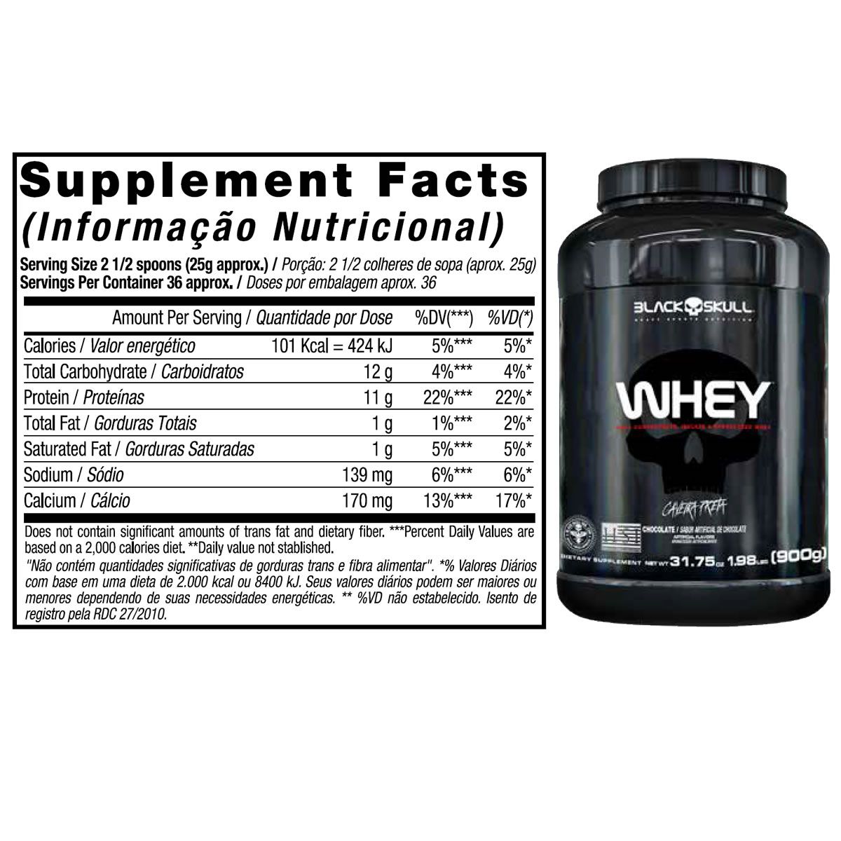 WHEY (900G) - BLACK SKULL