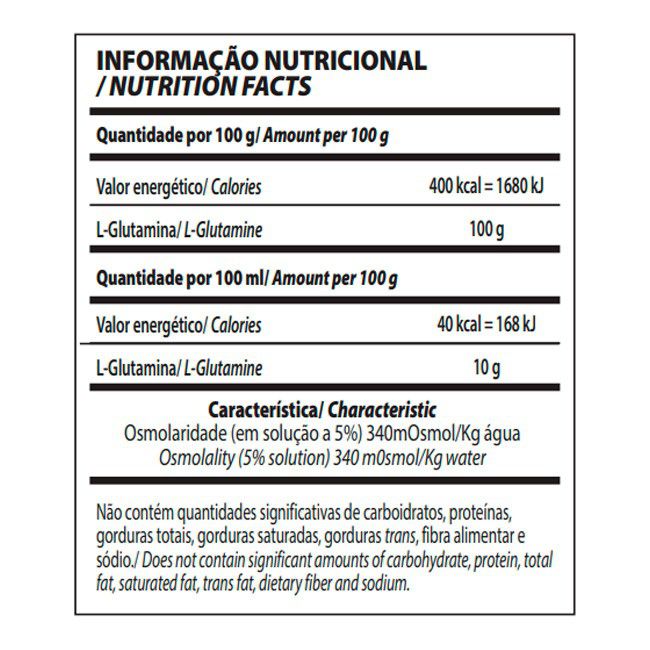 GLUTAMINA ISOLATES REFIL (1KG) - INTEGRALMÉDICA