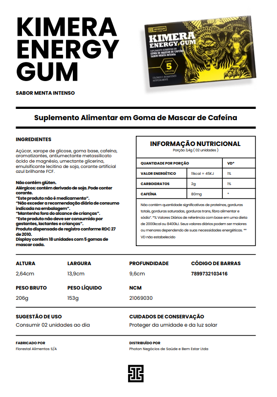 KIMERA ENERGY GUM - 18 UNIDADES (1CX.) - IRIDIUM LABS