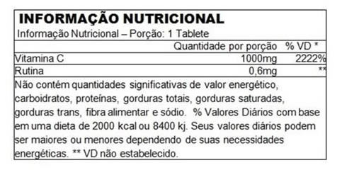 VITAMINA C 1000MG (100 TABLETS) - PERFORMANCE NUTRITION
