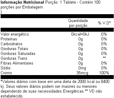 CHROMIUM PICOLINATE CHELATED (100 TAB) - PERFORMANCE NUTRITION