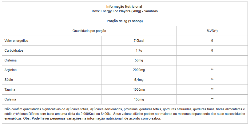 ROXX ENERGY FOR PLAYERS (280G) ROXX