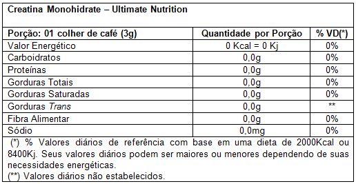 CREATINA MONOHYDRATE (300G) - ULTIMATE NUTRITION